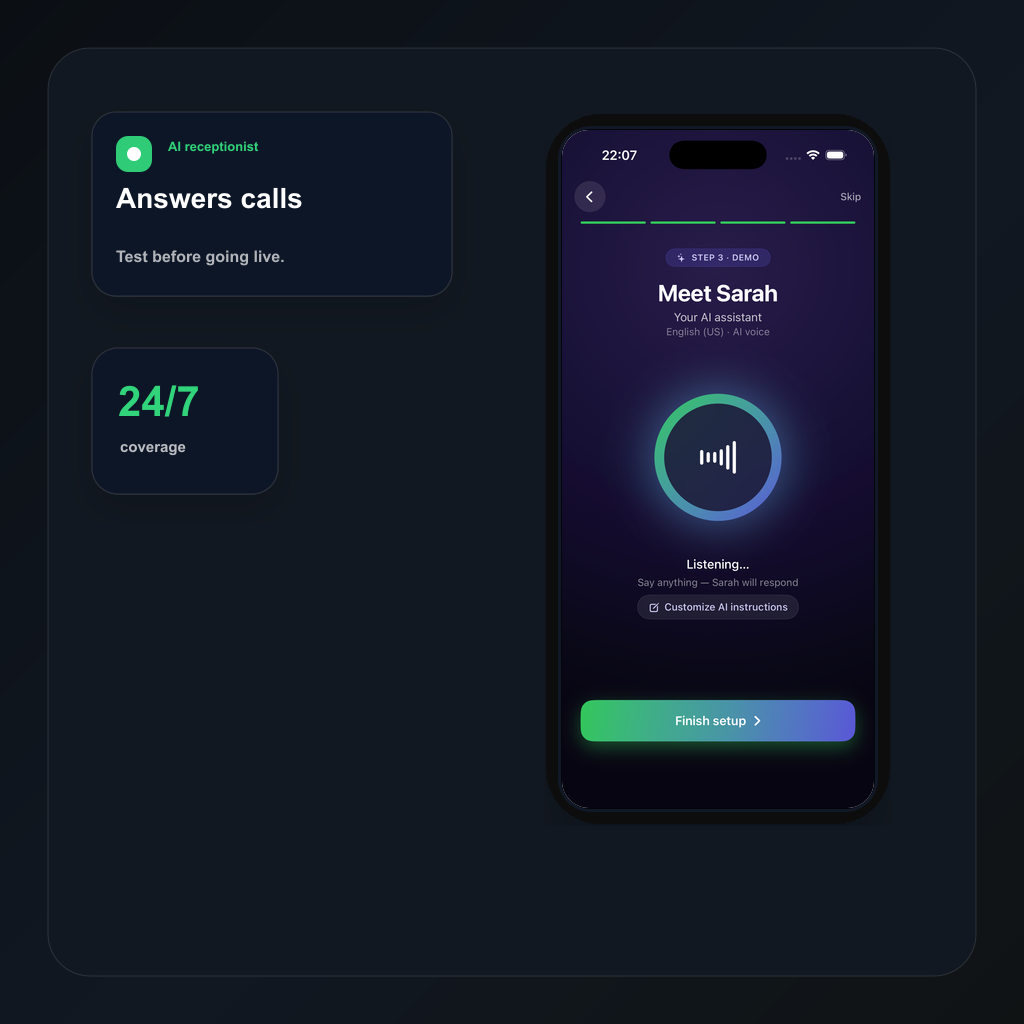 Solvea AI receptionist product preview